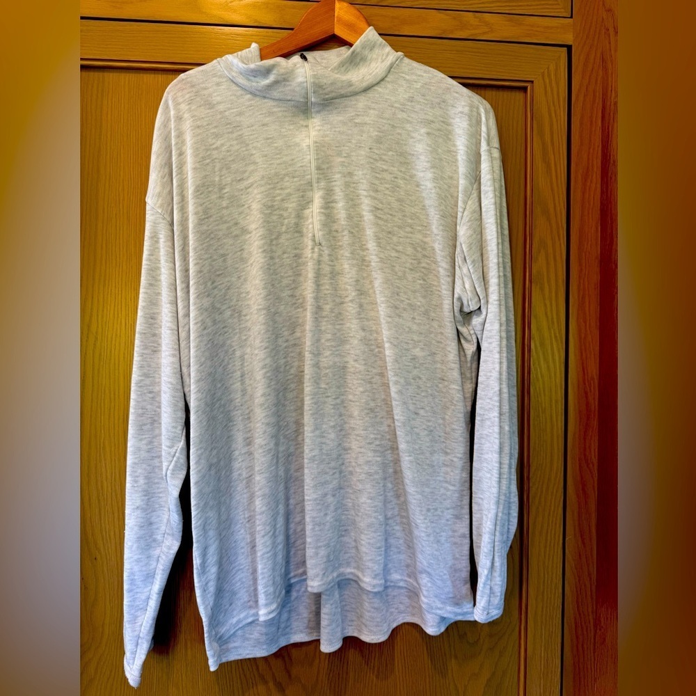 Patagonia Men's Heather Gray/White Quarter Zip Mock Neck Capilene / XXL